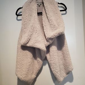 Shearling/knit vest